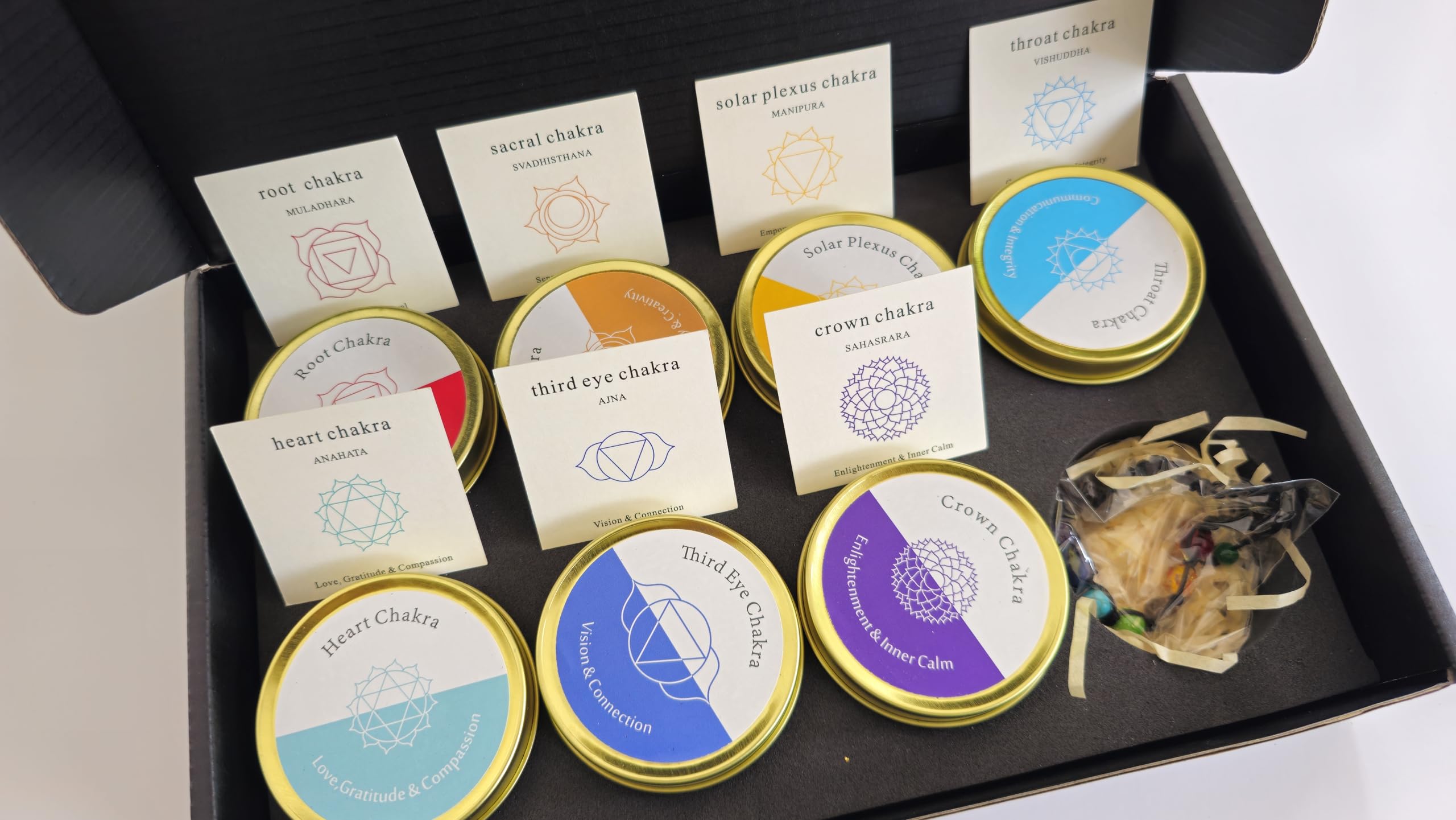 Chakra Candles Gift Set for Women and Men. with 7 Chakra Healing Crystal Bracelet – Aromatherapy Candles for Meditation, Yoga, Stress Relief & Spiritual Balance – Made with Natural Soy Wax